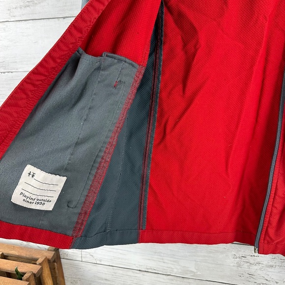 Columbia Youth Lightweight‎ Hooded Windbreaker Jacket Large 14-16 Red Gray - Picture 7 of 14